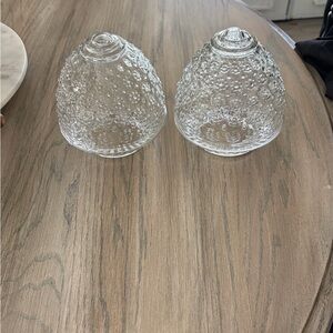 2 vintage glass ceiling lamp shade,